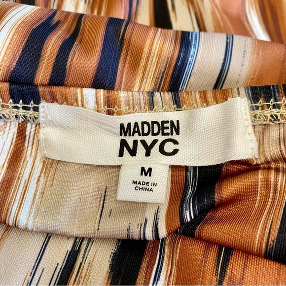 Madden NYC Side Ruched Brown Black & Ivory Dress NWT Sz M (7-9) - Picture 6 of 10